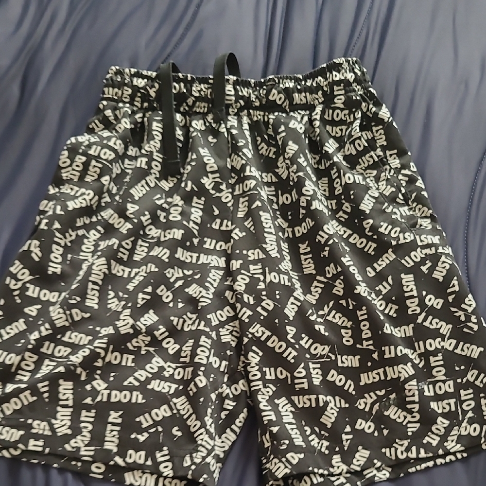 Nike Black and White Graphic Shorts
